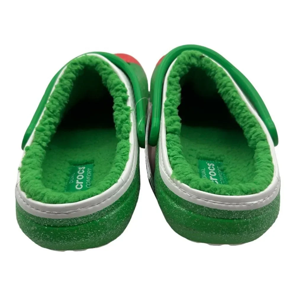NWT Crocs Classic Lined Holiday Christmas Elf Fur Lined‎ Clogs Shoes Size M 13